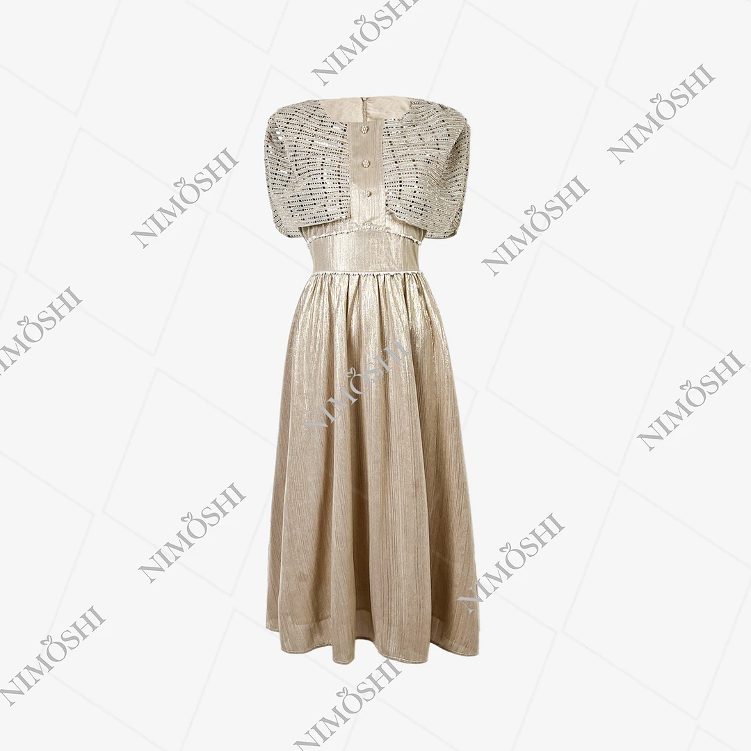 NIMðSHI【达妮】夏季新款气质名媛高端紧致法式小众设计连衣裙Q1348