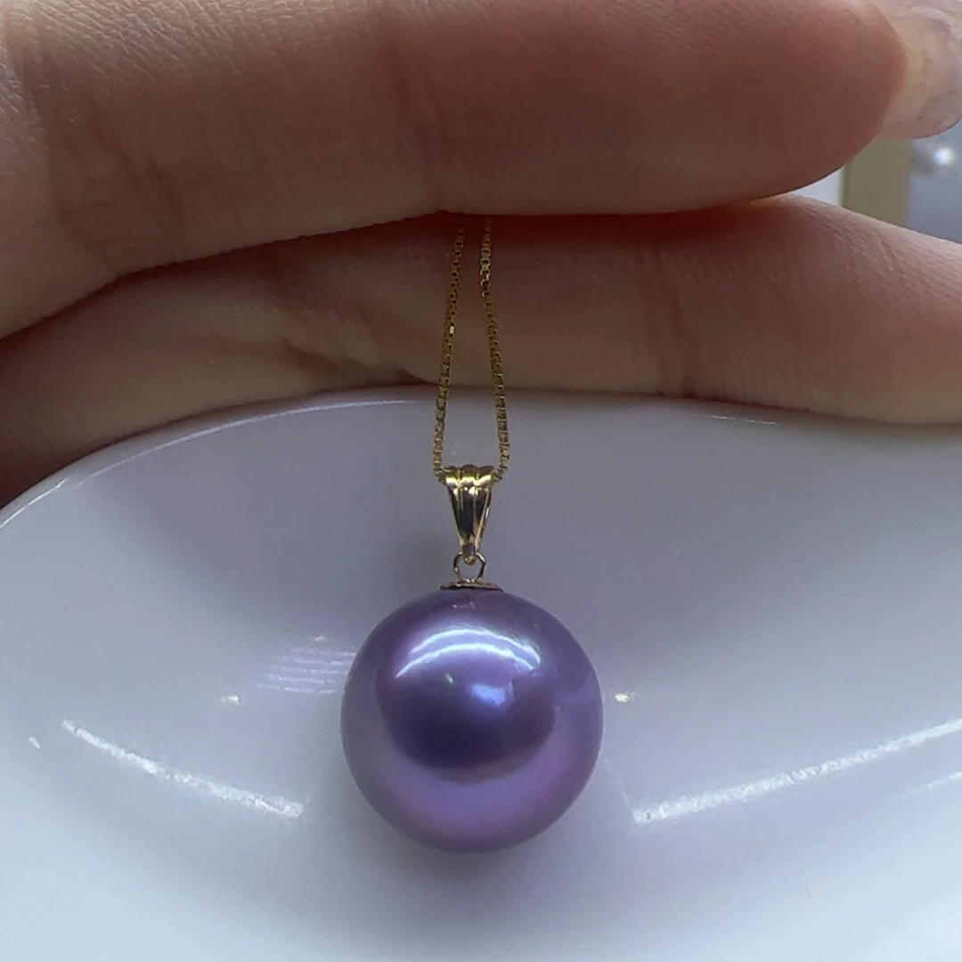 淡水珍珠吊坠(赠链)18K金镶嵌