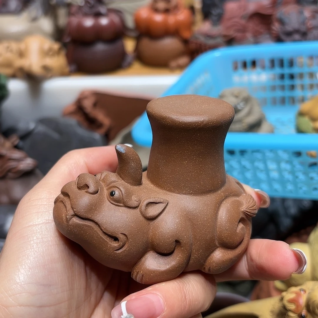 紫砂茶宠竹**绿微瑕尾货听清再拍