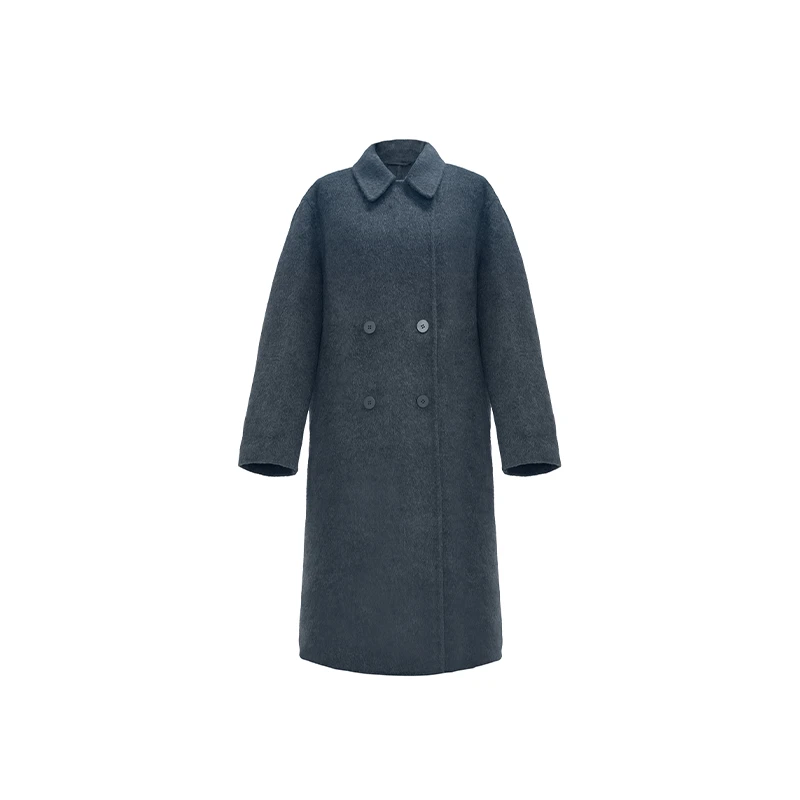 Y27115女士中长款大衣设计师双面呢