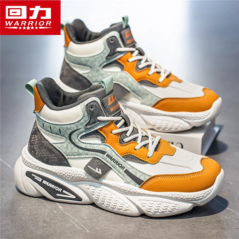 回力男鞋港风潮流百搭运动老爹鞋冬季新款高帮厚底增高时尚休闲鞋