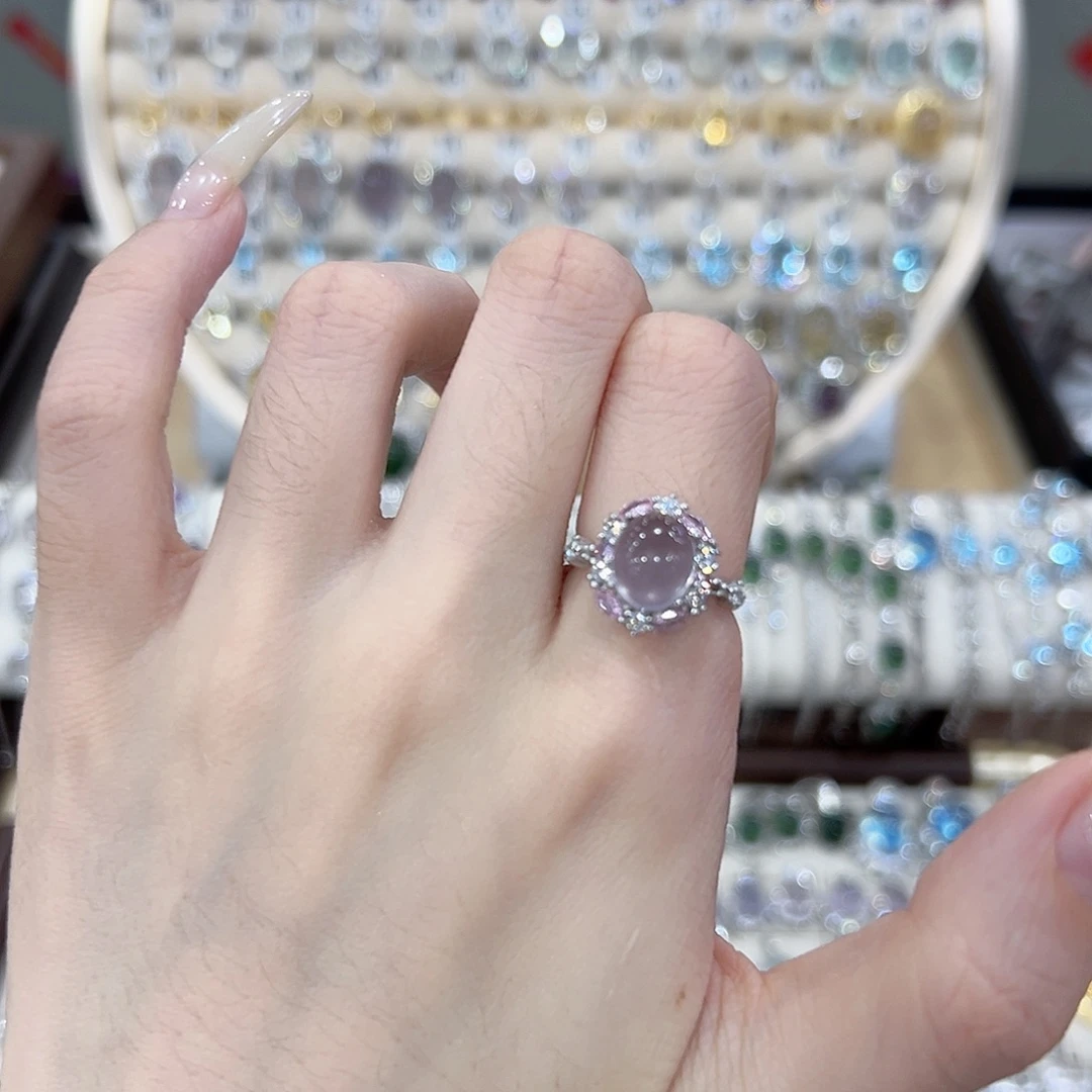 戒指烟晶银S925镶嵌