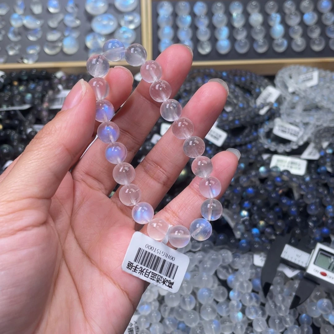 月光石手链未镶嵌@****?蓝月光手链9m