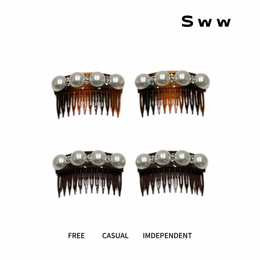 SWW珠珠碎发刘海固定神器增高颅顶插梳发梳百搭发卡