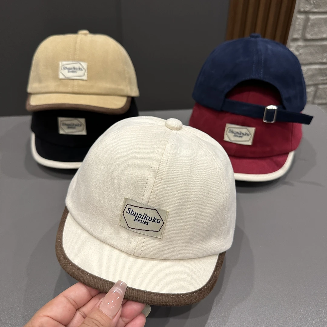 婴儿秋冬鸭舌帽新款小标洋气遮阳帽子时尚宝宝棒球帽儿童帅酷帽