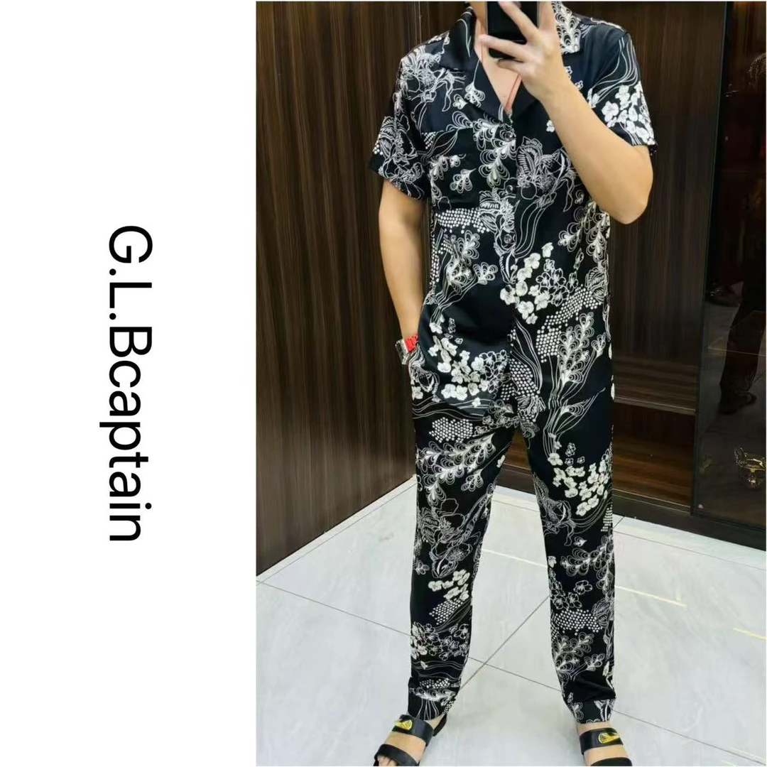 【1856】可外穿舒适家居服睡衣套装男士时尚休闲轻薄透气