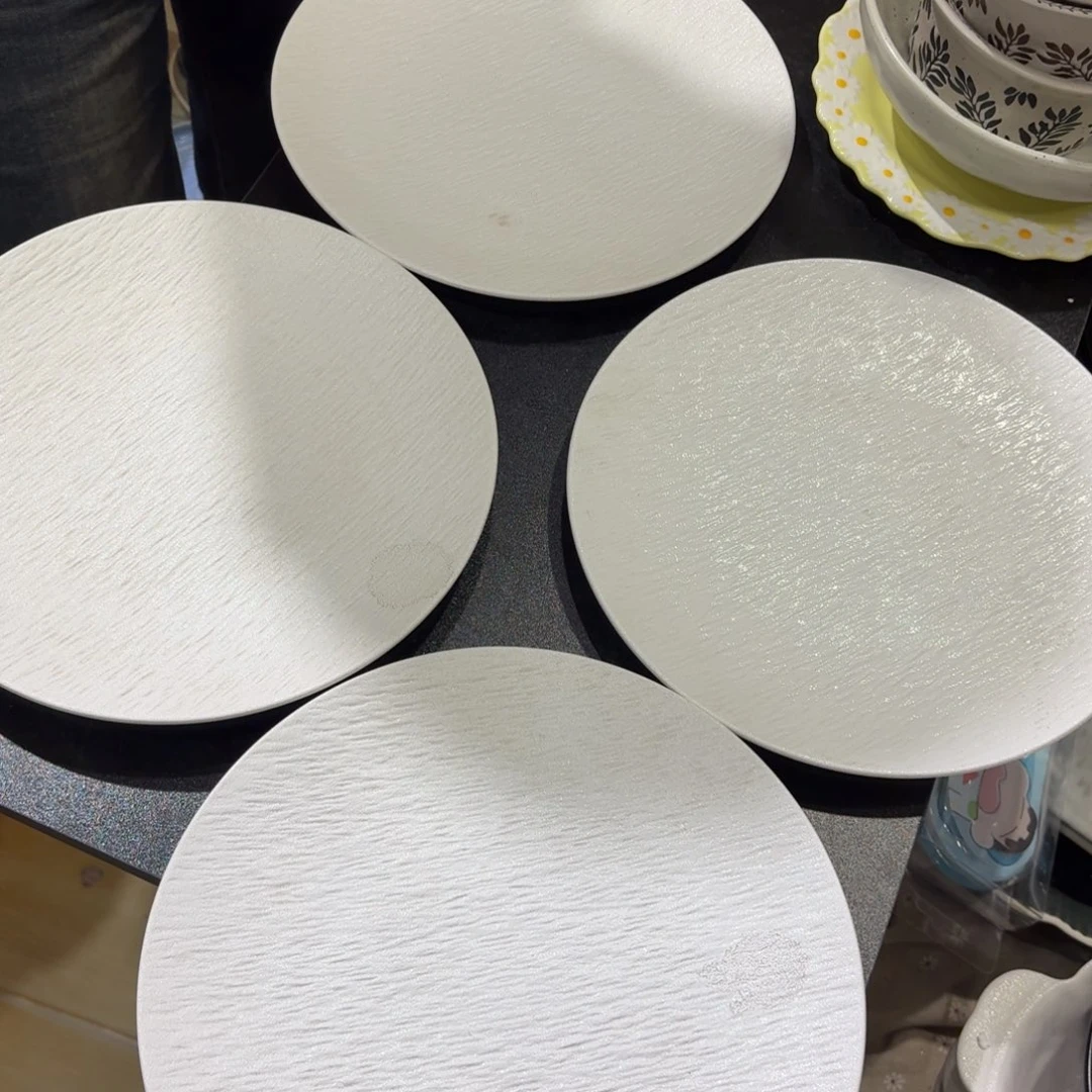 瓷10寸四个盘子有瑕不影响使用介意勿拍