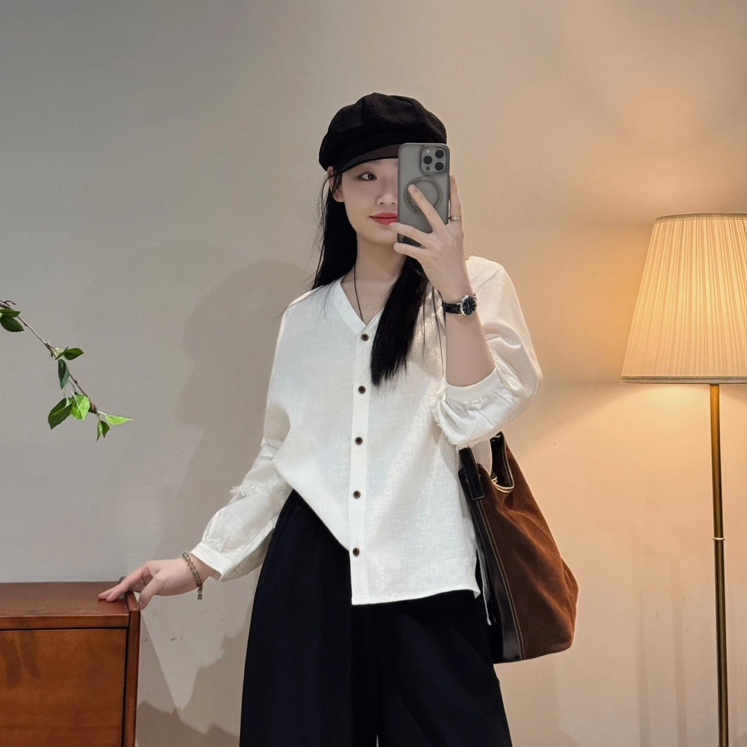 今婷衬衫女2025新款爆款洋气宽松休闲外穿上衣休闲开衫-HX2598218