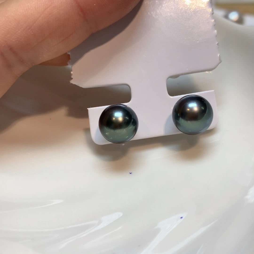 海水珍珠耳饰银S925镶嵌
