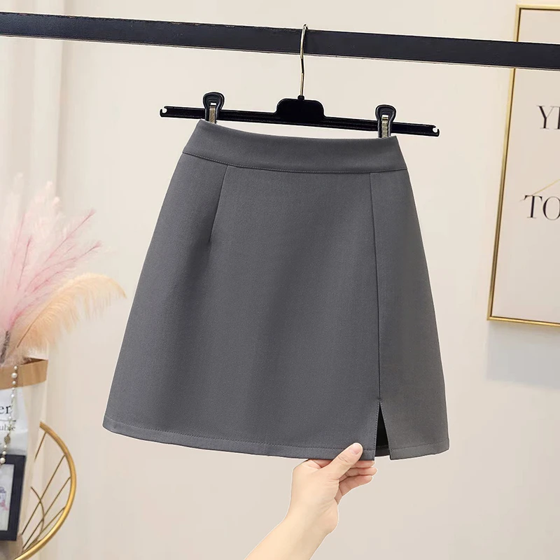 高腰防走光A字裙开叉包臀半身裙女2025新款春夏设计感西装短裙