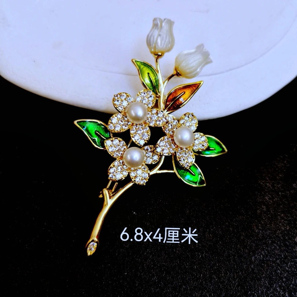 铜合金胸针 689 时尚百搭款海棠花胸针