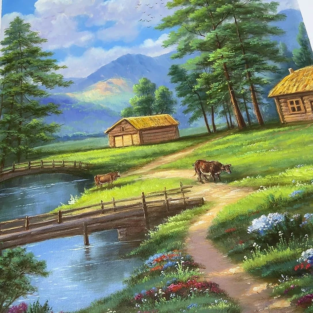 油画好仔仔细细一直影子