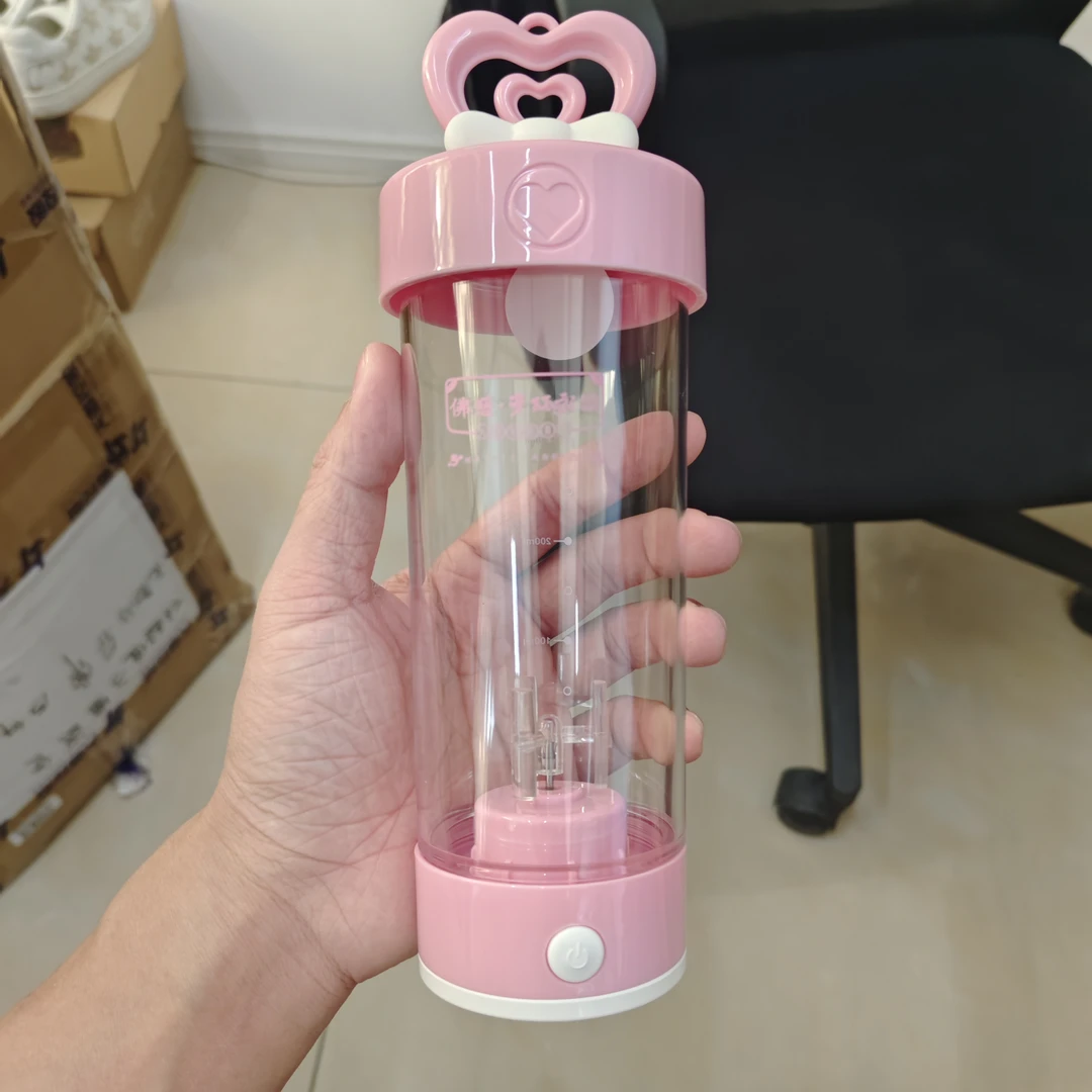 SP037粉嫩少女心搅拌摇摇杯网红水杯搅拌杯双层学生运动杯YP-414