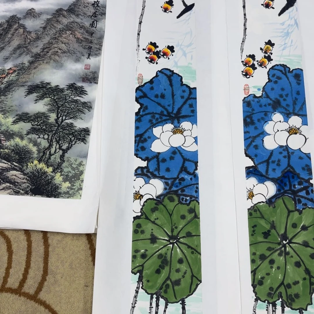 常***乐国画吴镇宇单条花鸟童