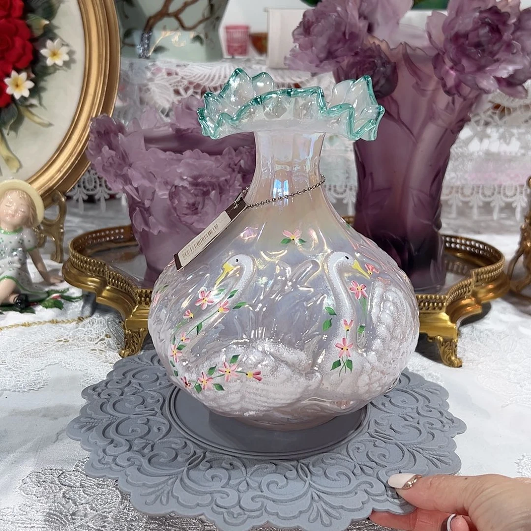 陶瓷0043福利天鹅芬顿复刻款花瓶