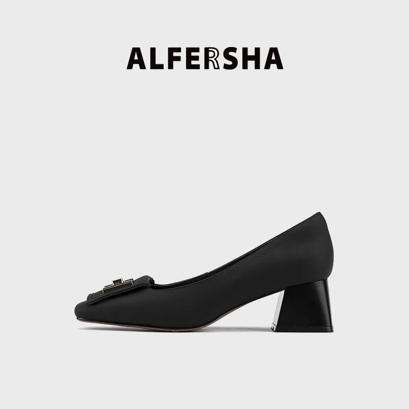 2025春款黄奕同款阿芙莎广系联名2619136时尚方头单鞋B