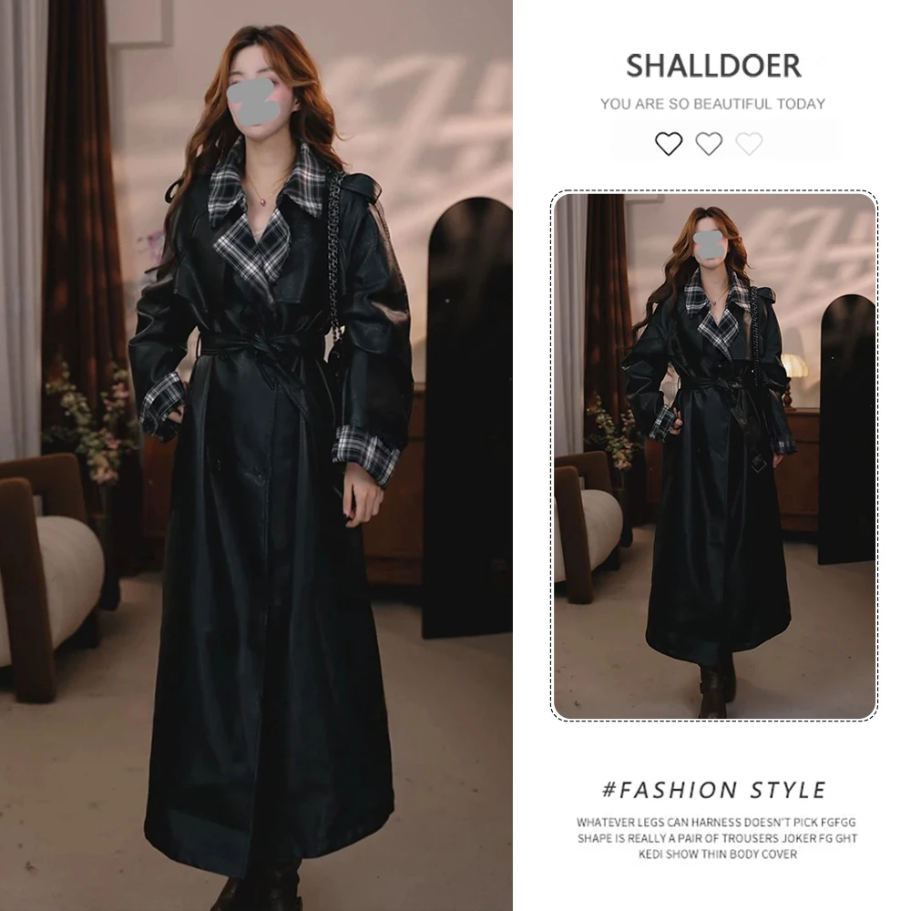 老钱风中长款优雅气质风衣女2025秋新款纯色轻奢时尚百搭翻领外套