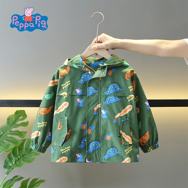 【小猪佩奇】男童春季新款外套女童韩版卡通印花休闲防风夹克风衣