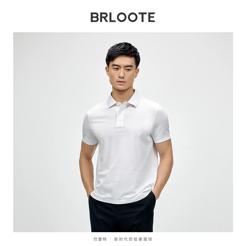 巴鲁特肌理POLO衫光泽质感轻薄透气爽滑短袖T恤BX2112L313