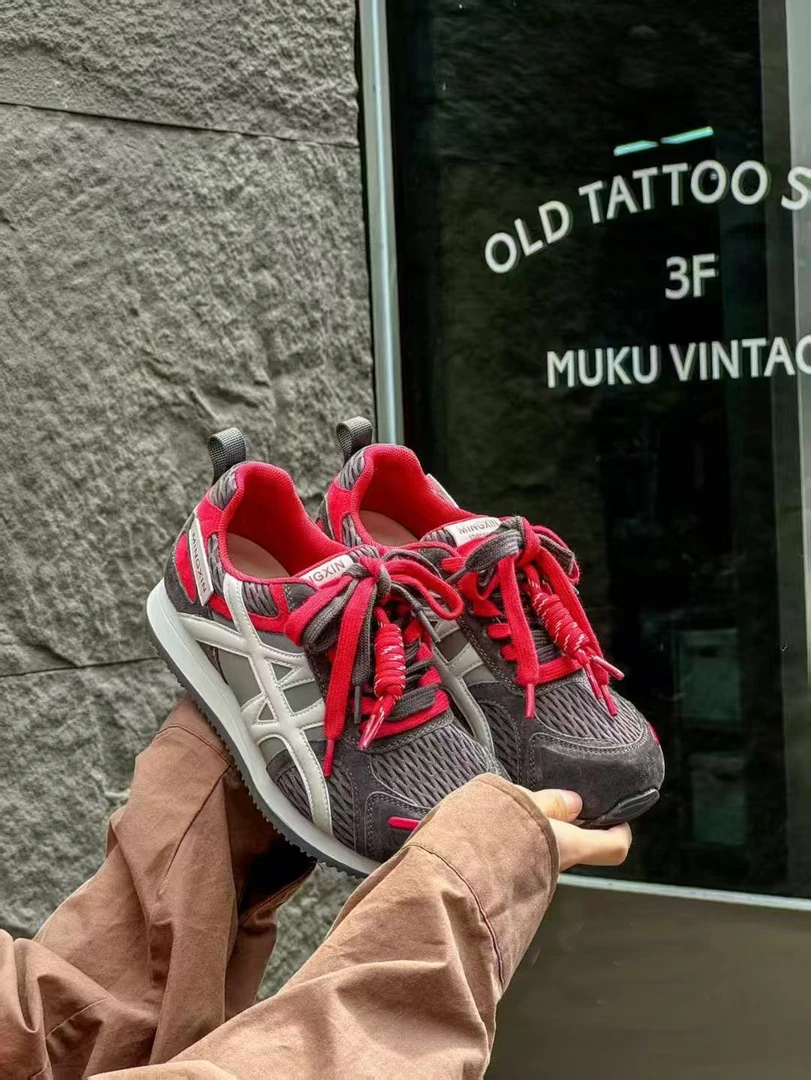 真皮厚底德训鞋女秋季2025新款爆款软底百搭复古运动休闲阿甘板鞋