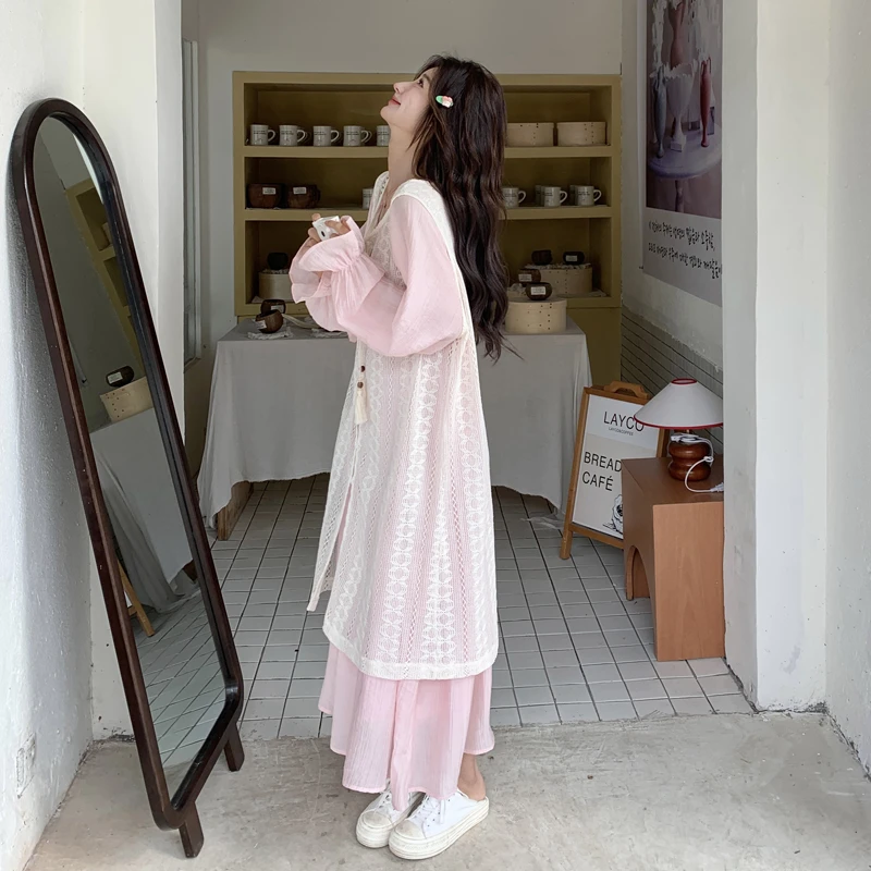 UQS遮肉显瘦女装套装2025海边高级感两件套装海边度假宽松连衣裙