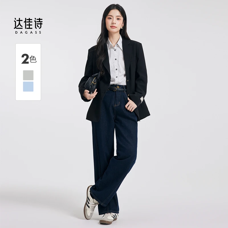 达佳诗-松弛随性 黑色休闲西装外套女慵懒感宽松显瘦日常西装上衣