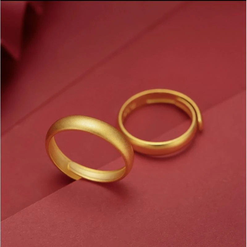 【七天试戴】古法传承条戒指女光面可调节情侣ff