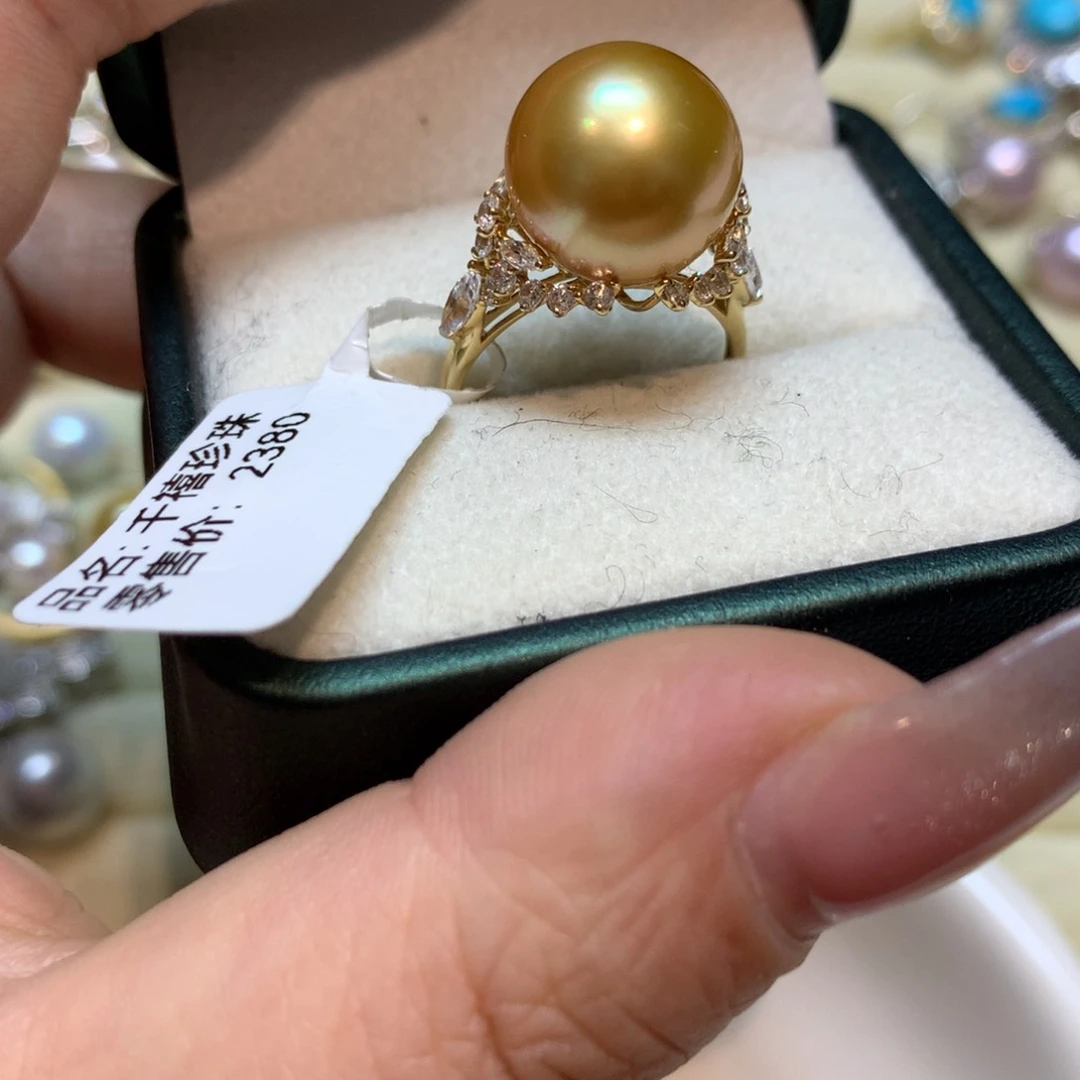 海水珍珠戒指14K金镶嵌