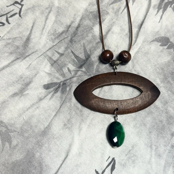 非金属木质项链 【天地方圆】不规则原木几何图形项链