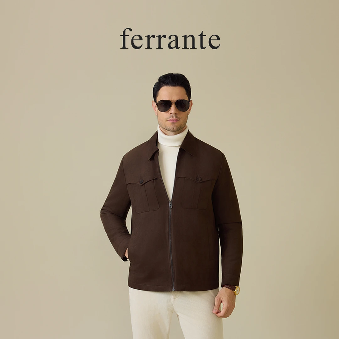 【专柜同款】费兰特男士夹克秋冬意式翻领时尚多包袋休闲外套男3301