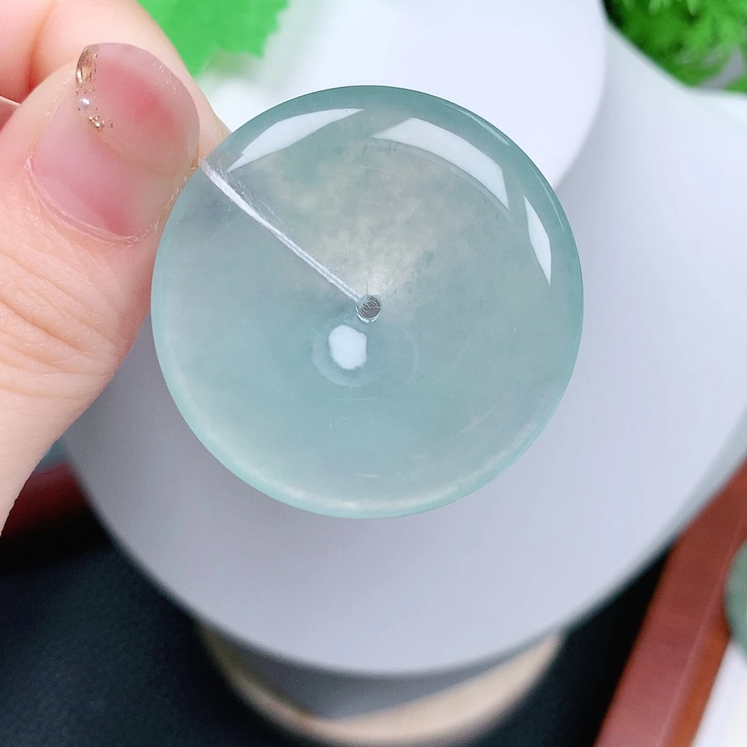 翡翠未镶嵌颈饰平安35.7-5.6