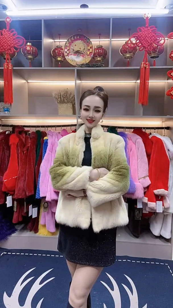 水貂皮大衣女式整貂皮草外套短款貂毛2024冬季新款时尚立领年轻款