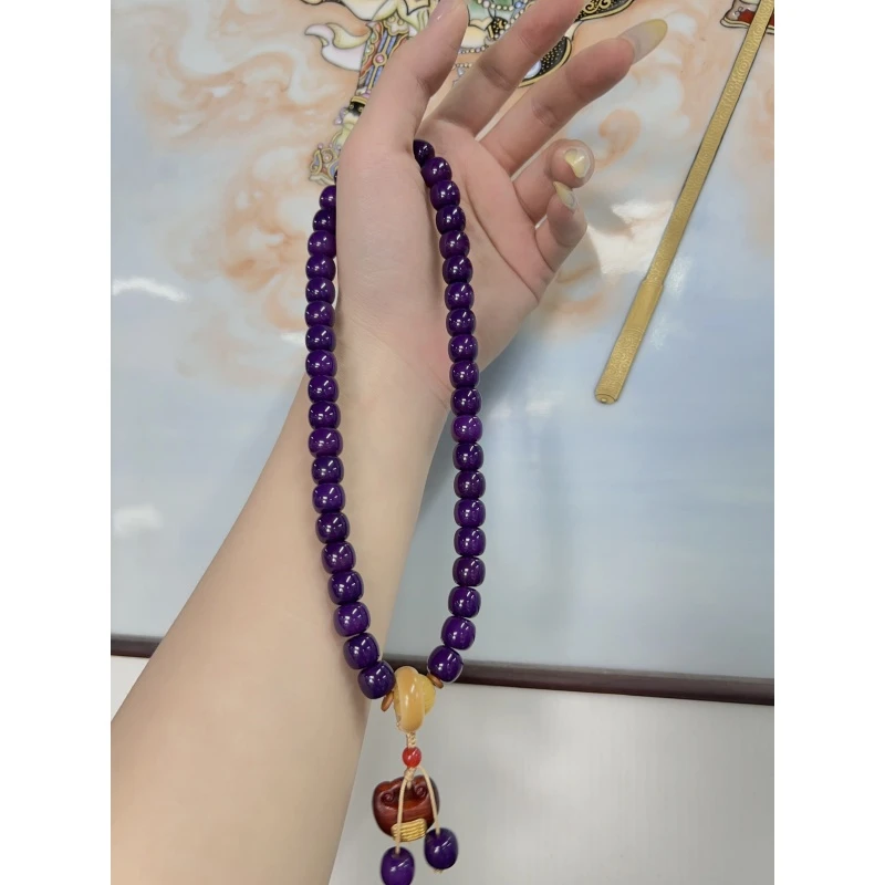 紫葡萄老料（菩提）精选手串搭配无礼盒S-0305