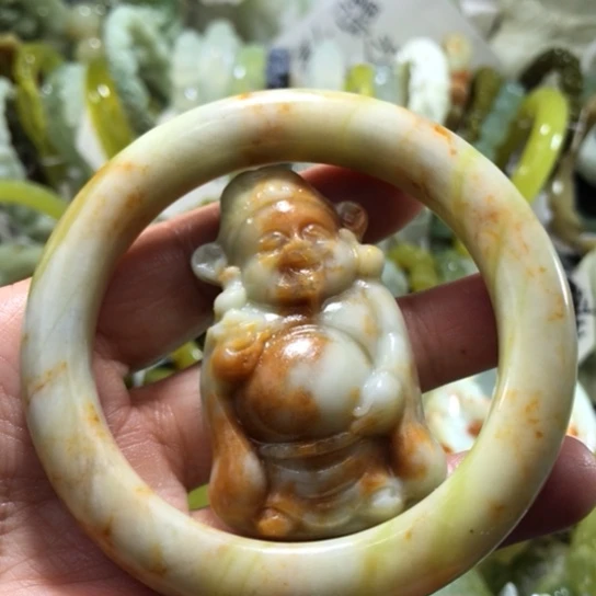 岫玉未镶嵌手镯58.59