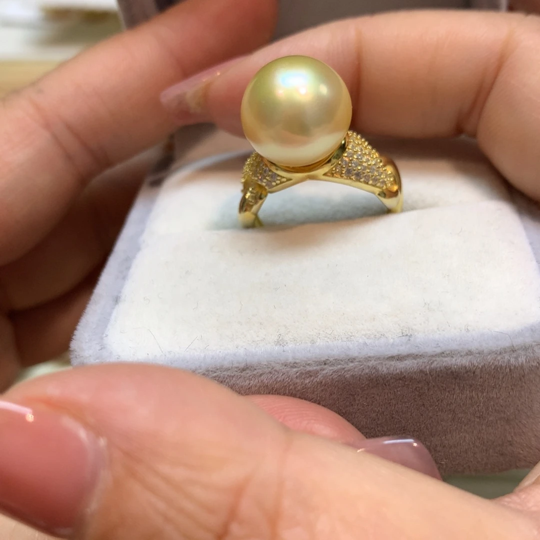 海水珍珠戒指银S925镶嵌