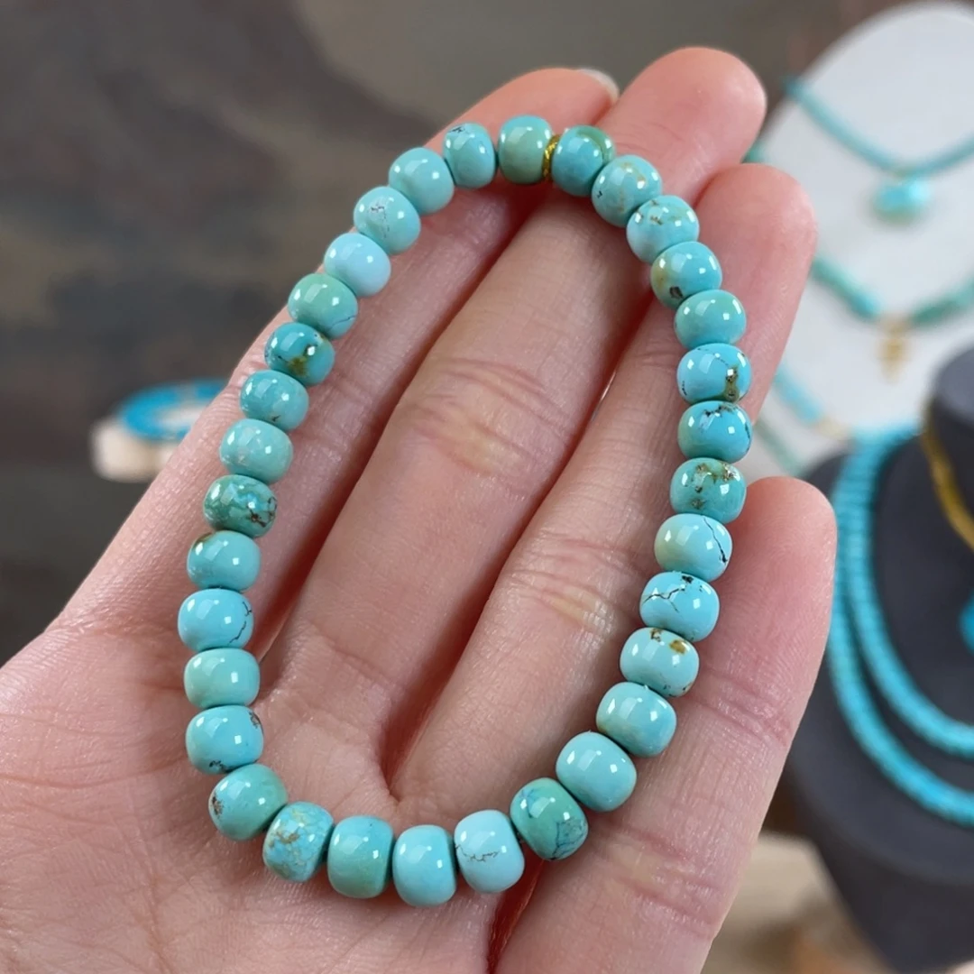 绿松石未镶嵌套链蓝炫彩6.3