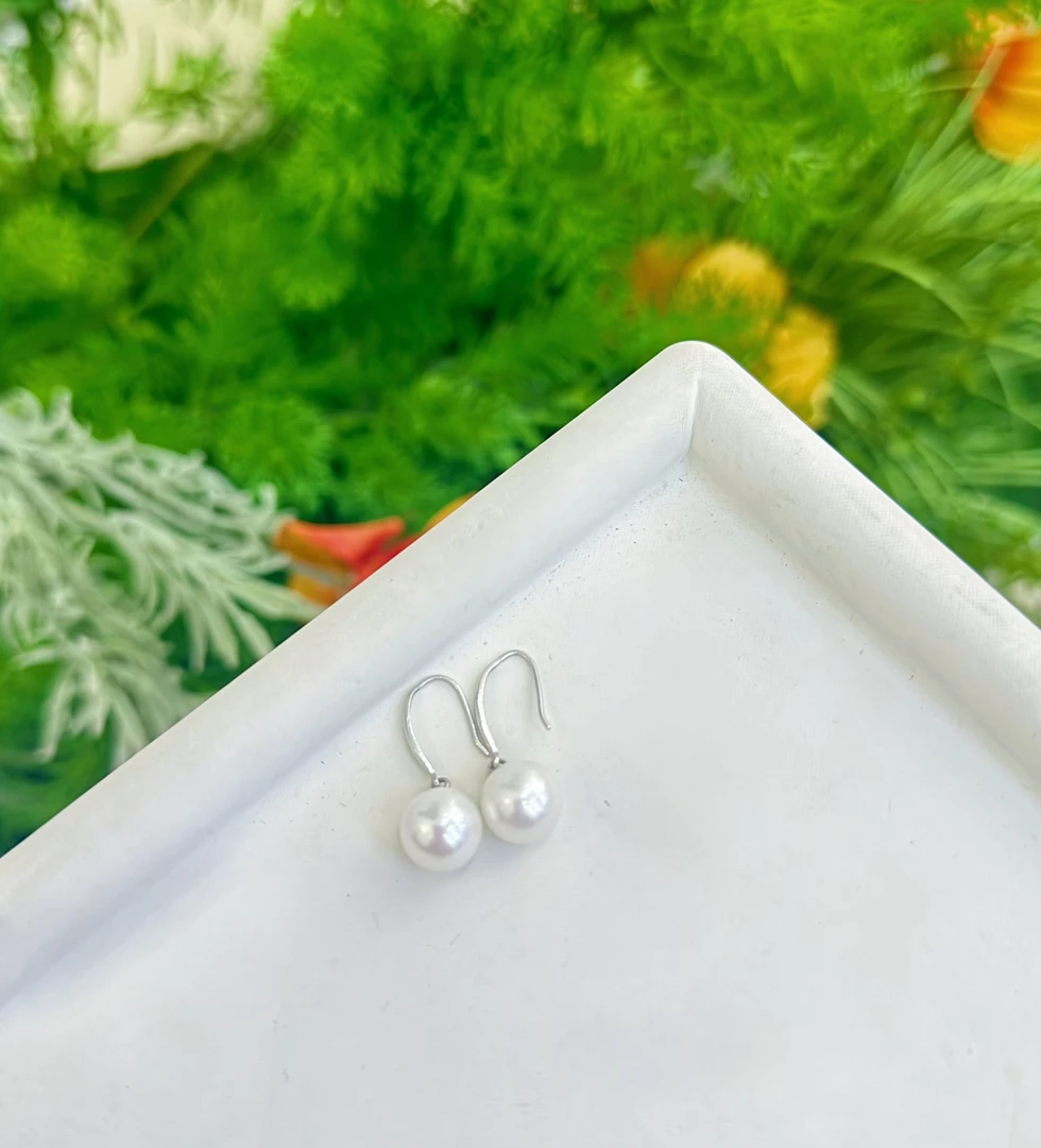 【晓艾珍珠】 淡水珍珠耳环 10-11mm S925银 X934