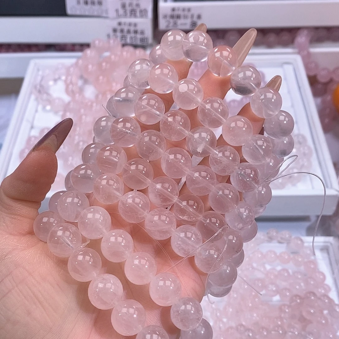 水晶手链未镶嵌粉水晶13m