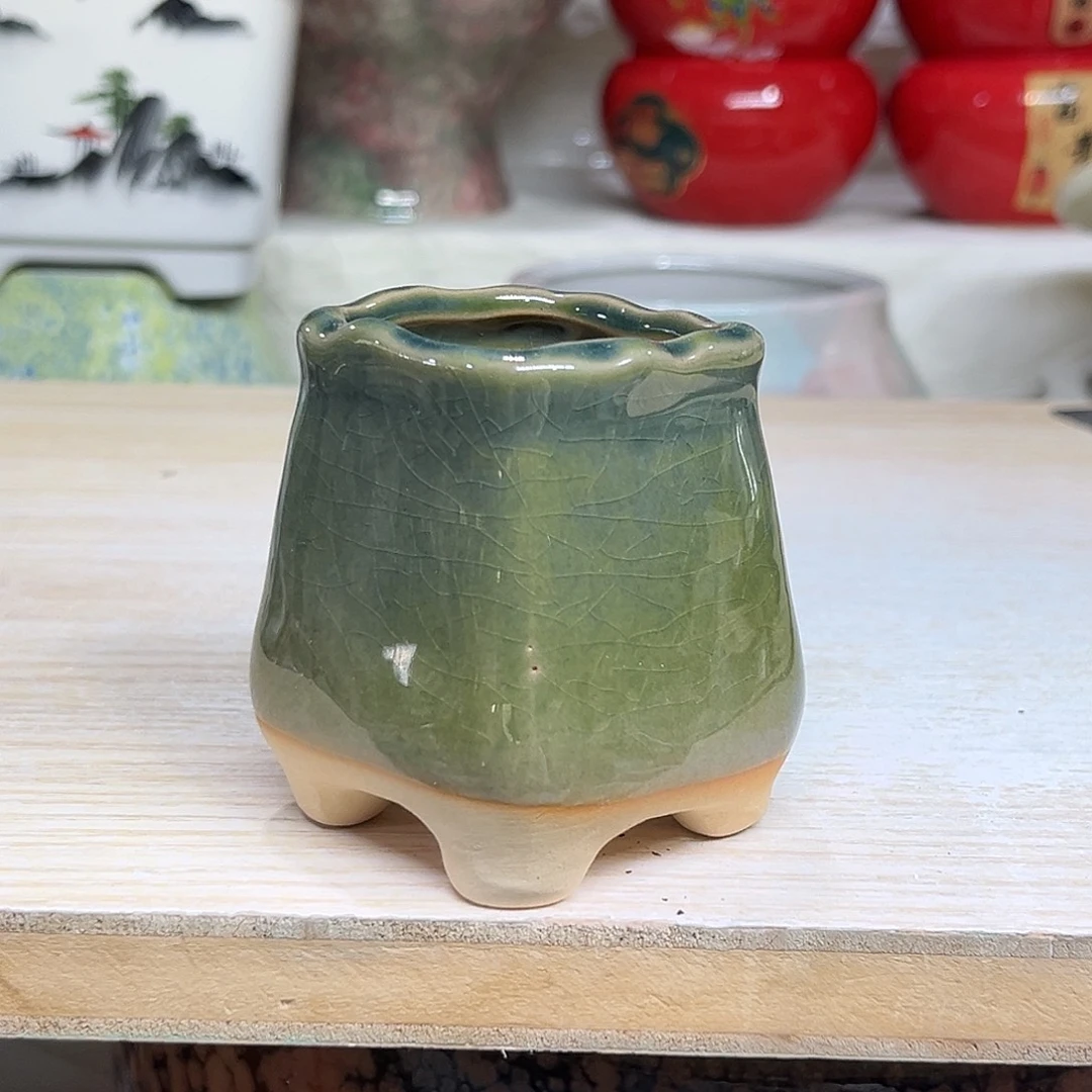 陶瓷绿植多肉微瑕花盆外口径：4*7