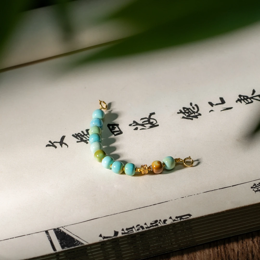 【世间臻宝】18K绿松石糖果延长链吊坠欧若风/Q1593/5m多样性发10