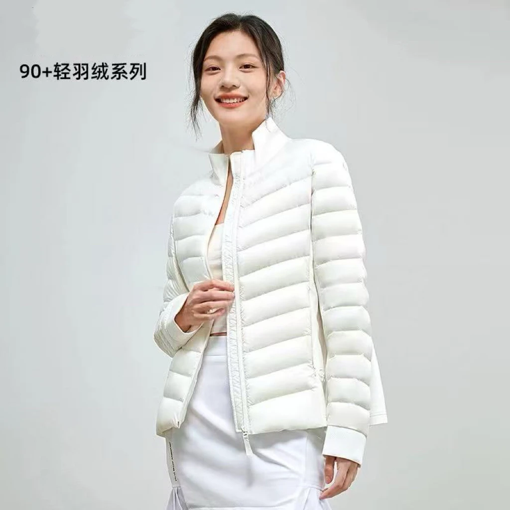 正品轻薄户外轻便短款羽绒服新款拼接立领保暖女款休闲防风时尚
