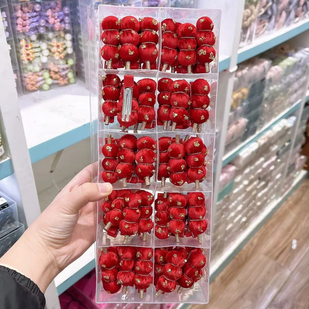 B-1740（满10米飞）kx  新年红色冰糖葫芦夹子  发圈