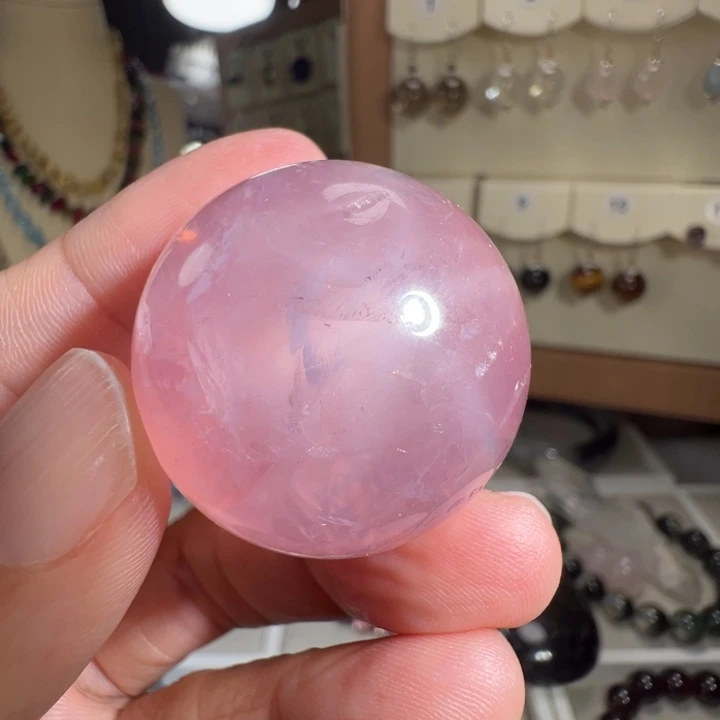 芙蓉石珠宝半成品未镶嵌天然星光粉晶30.05