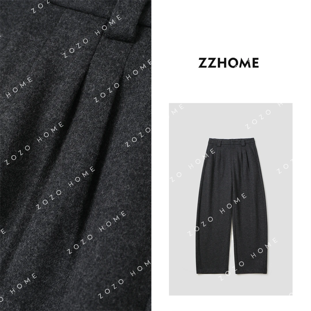 【ZOZO HOME】“质简”精纺羊·毛ol通勤拖地直筒裤q170238p