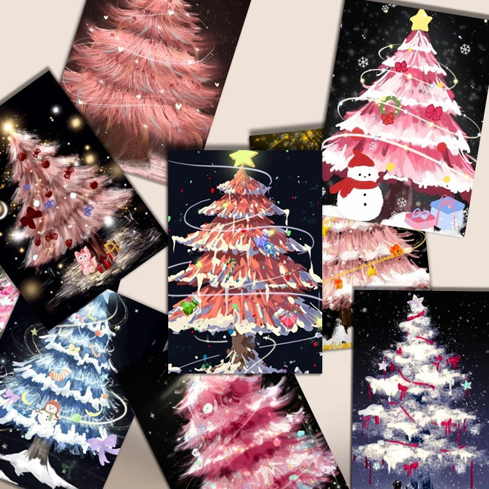 108张ins高颜值爆款圣诞树精美贴纸创意可爱diy手机ipad贴画防水