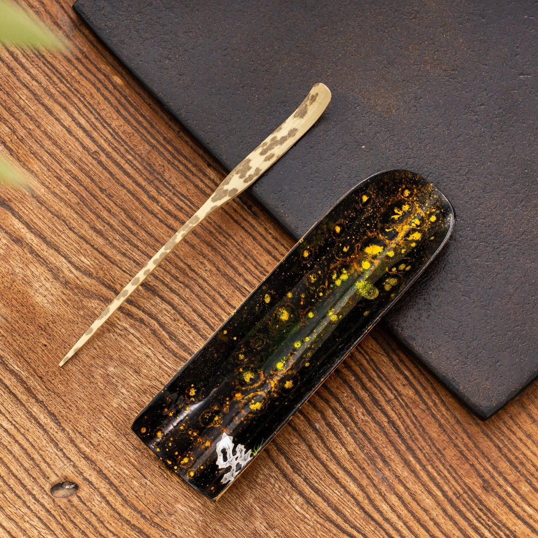 蜂鸟工坊 文创系列 大漆 太湖石茶则（带茶拨） WCDQCZ065