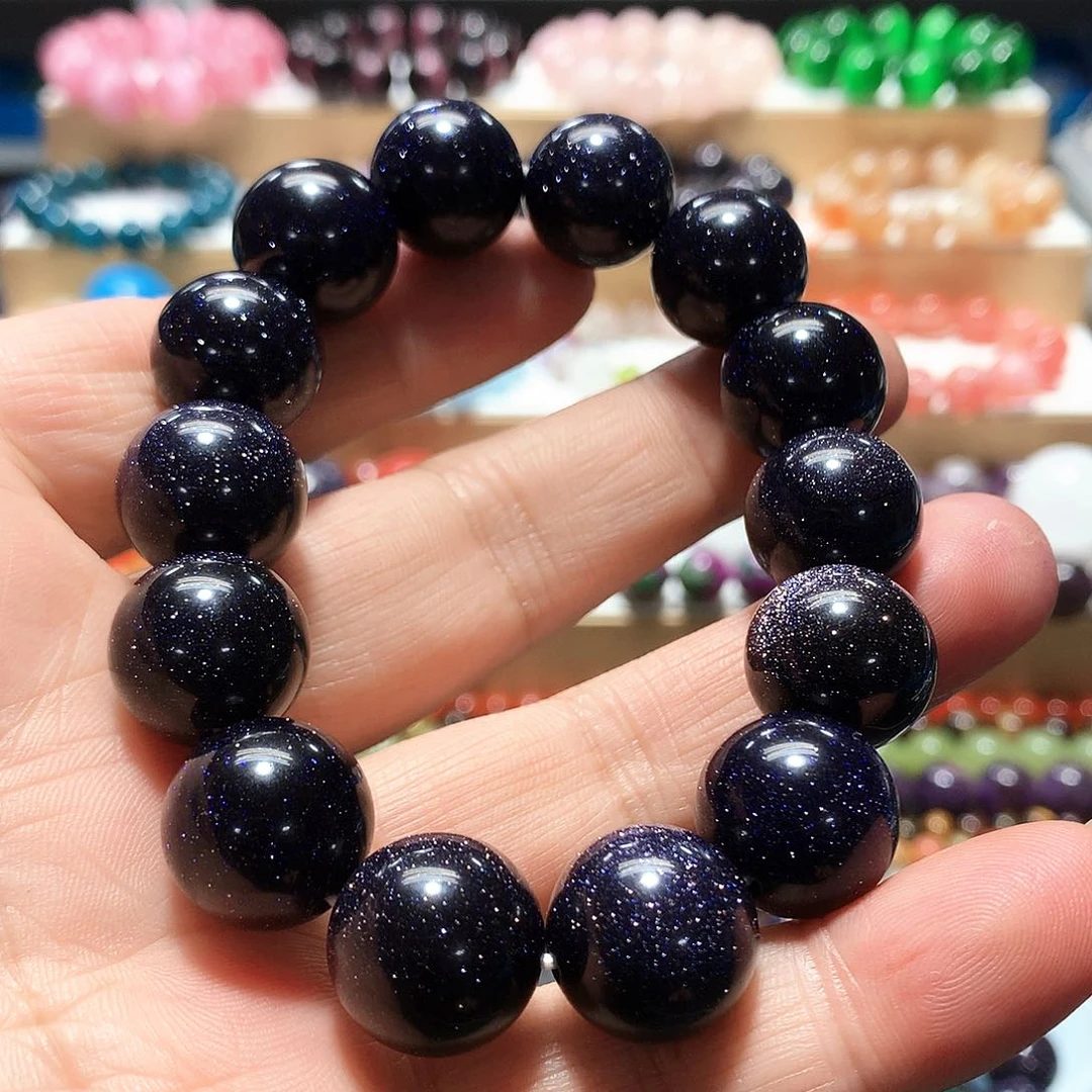 未镶嵌手串玛瑙/玉髓卡16蓝金沙手链