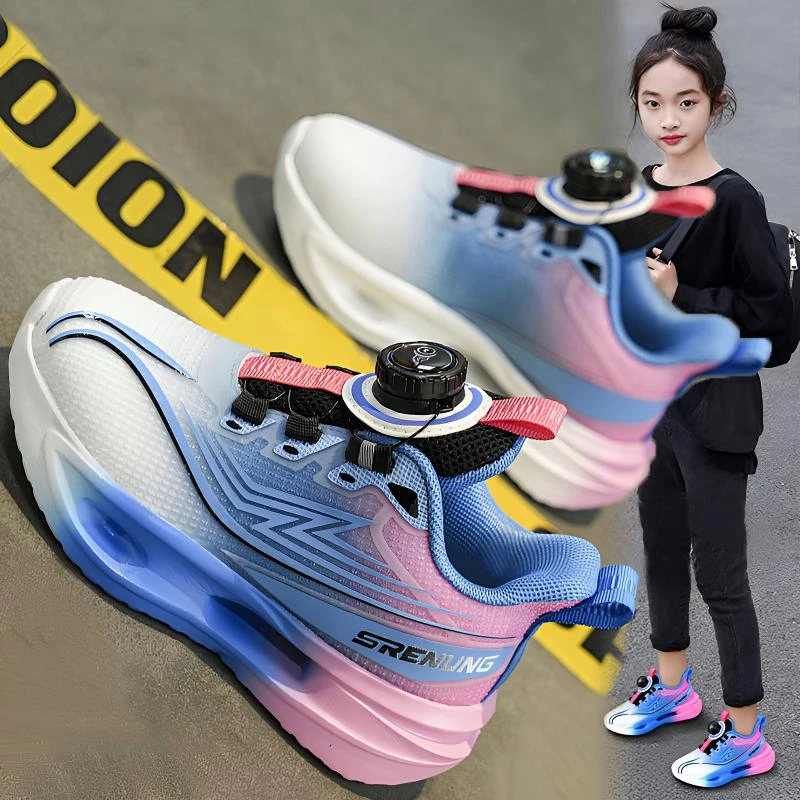 36l℃断码儿童篮球鞋女童秋季网面透气女孩运动鞋中大童减震跑步鞋