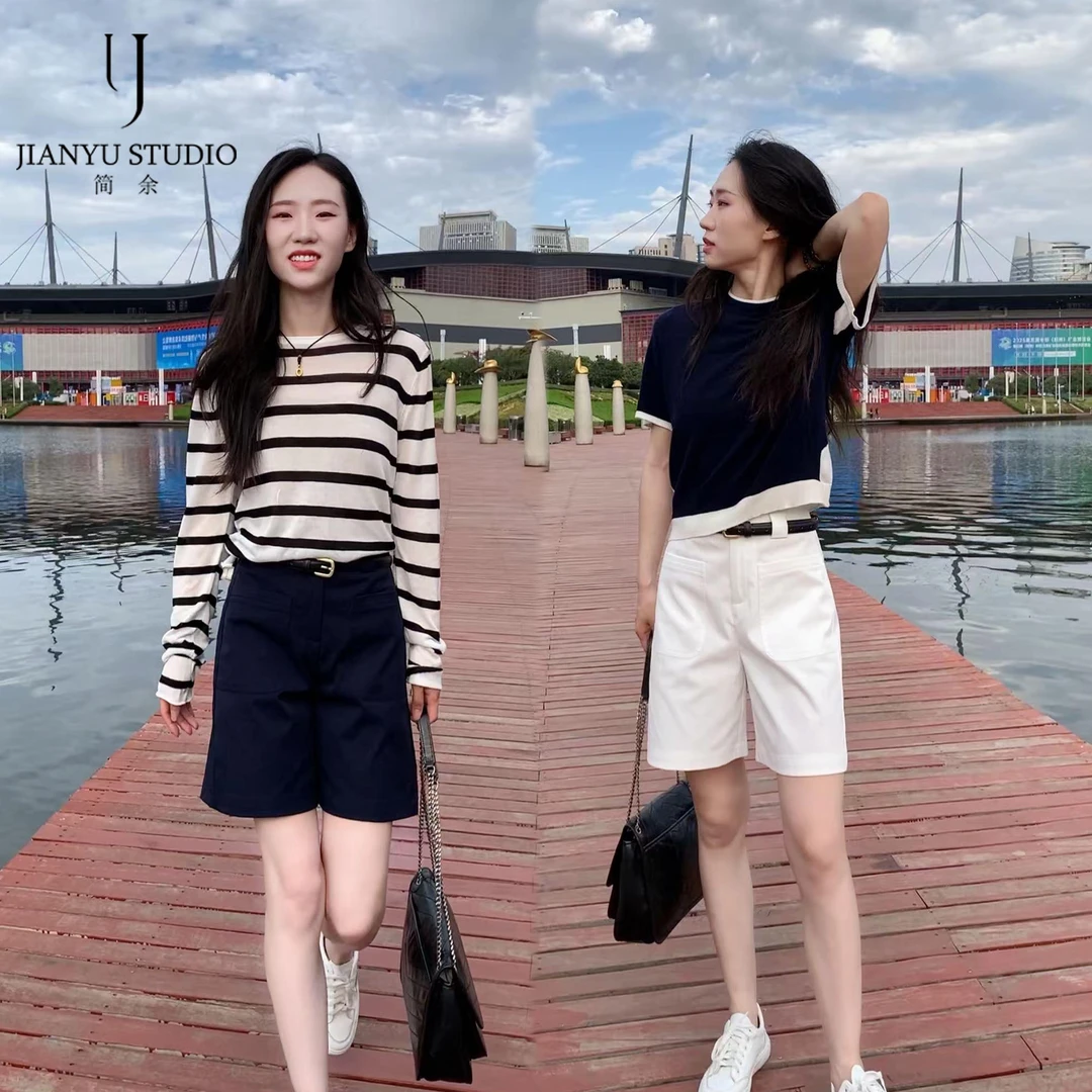 【夏日极简】高品质百搭小个子白色显瘦休闲透气天丝棉4分短裤2666