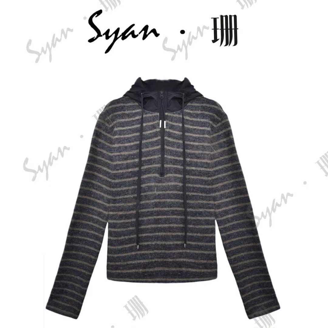 Syan【简川】秋季连帽长袖洋气宽松型女款轻奢时尚休闲百搭卫衣